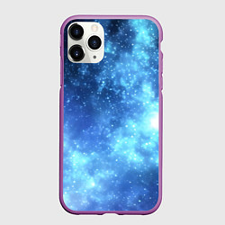 Чехол iPhone 11 Pro матовый Яркие звёзды в космосе, цвет: 3D-фиолетовый