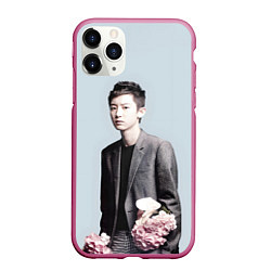 Чехол iPhone 11 Pro матовый Chanyeol, цвет: 3D-малиновый