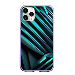 Чехол iPhone 11 Pro матовый Объемные полосы, цвет: 3D-светло-сиреневый