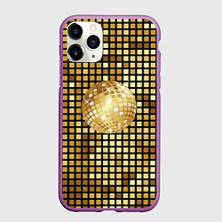 Чехол iPhone 11 Pro матовый Золотой диско шар и золотая мозаика, цвет: 3D-фиолетовый