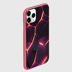 Чехол iPhone 11 Pro матовый Пурпурные неоновые плиты, цвет: 3D-малиновый — фото 2