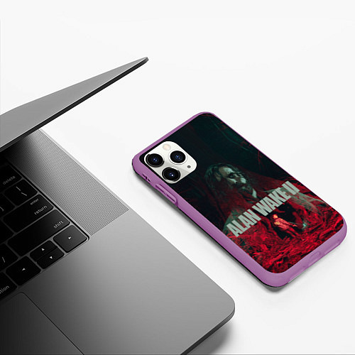 Чехол iPhone 11 Pro матовый Алан Уэйк и Сага Андерсон / 3D-Фиолетовый – фото 3