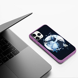 Чехол iPhone 11 Pro матовый Вэй и Лань, цвет: 3D-фиолетовый — фото 2