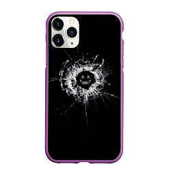 Чехол iPhone 11 Pro матовый Black Mirror - smile, цвет: 3D-фиолетовый