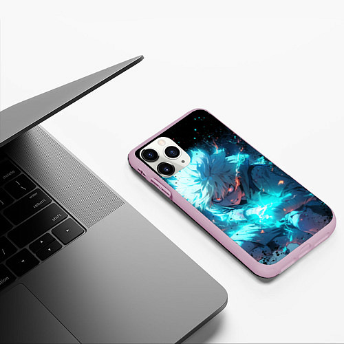 Чехол iPhone 11 Pro матовый Аура киллуа - hunter x hunter / 3D-Розовый – фото 3