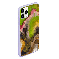 Чехол iPhone 11 Pro матовый Green brown pattern, цвет: 3D-светло-сиреневый — фото 2