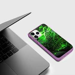 Чехол iPhone 11 Pro матовый Зеленая кислота, цвет: 3D-фиолетовый — фото 2
