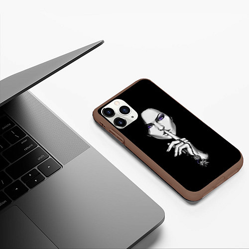 Чехол iPhone 11 Pro матовый The Witcher 3 - Йеннифер / 3D-Коричневый – фото 3