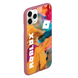 Чехол iPhone 11 Pro матовый Roblox Logo Color, цвет: 3D-малиновый — фото 2