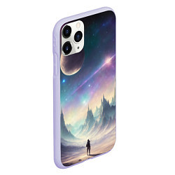 Чехол iPhone 11 Pro матовый Величие космоса, цвет: 3D-светло-сиреневый — фото 2