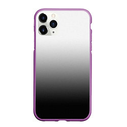 Чехол iPhone 11 Pro матовый Бело-чёрный градиент, цвет: 3D-фиолетовый