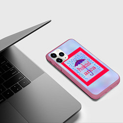 Чехол iPhone 11 Pro матовый Защищенная зона, цвет: 3D-малиновый — фото 2