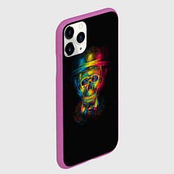 Чехол iPhone 11 Pro матовый Трехцветный череп, цвет: 3D-фиолетовый — фото 2