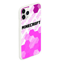 Чехол iPhone 11 Pro матовый Minecraft pro gaming: символ сверху, цвет: 3D-белый — фото 2