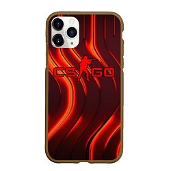 Чехол iPhone 11 Pro матовый CS GO red neon, цвет: 3D-коричневый