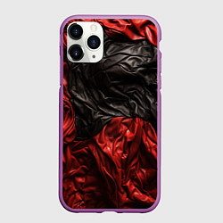 Чехол iPhone 11 Pro матовый Black red texture, цвет: 3D-фиолетовый