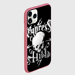 Чехол iPhone 11 Pro матовый Cypress hill - skull arrows, цвет: 3D-малиновый — фото 2