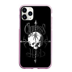 Чехол iPhone 11 Pro матовый Cypress hill - arrows skull, цвет: 3D-розовый