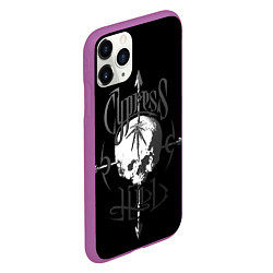 Чехол iPhone 11 Pro матовый Cypress hill - arrows skull, цвет: 3D-фиолетовый — фото 2