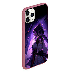 Чехол iPhone 11 Pro матовый Мрачный геншин импакт - Raiden, цвет: 3D-малиновый — фото 2