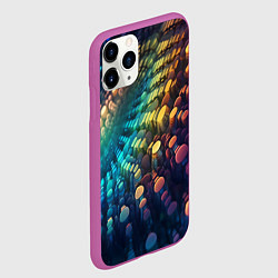 Чехол iPhone 11 Pro матовый Радужные блики нейроарт, цвет: 3D-фиолетовый — фото 2