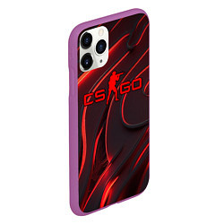 Чехол iPhone 11 Pro матовый CSGO red abstract, цвет: 3D-фиолетовый — фото 2