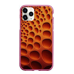 Чехол iPhone 11 Pro матовый Объемные впадины, цвет: 3D-малиновый