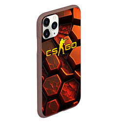 Чехол iPhone 11 Pro матовый CS GO orange logo, цвет: 3D-коричневый — фото 2