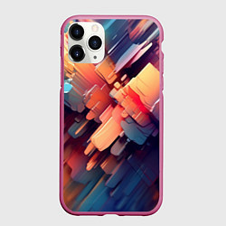 Чехол iPhone 11 Pro матовый Цветная абстракция каменных сланцев, цвет: 3D-малиновый