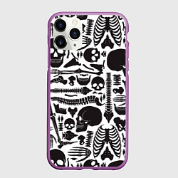 Чехол iPhone 11 Pro матовый Human osteology, цвет: 3D-фиолетовый