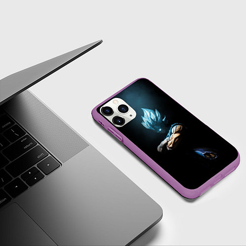 Чехол iPhone 11 Pro матовый Vegeta - Dragon ball / 3D-Фиолетовый – фото 3