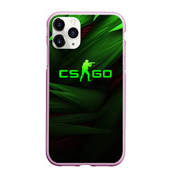 Чехол iPhone 11 Pro матовый CS GO green logo, цвет: 3D-розовый