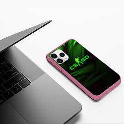 Чехол iPhone 11 Pro матовый CS GO green logo, цвет: 3D-малиновый — фото 2