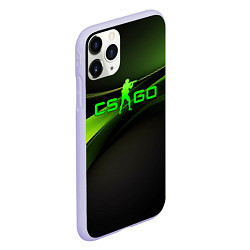 Чехол iPhone 11 Pro матовый CS GO black green logo, цвет: 3D-светло-сиреневый — фото 2