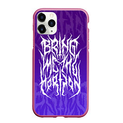 Чехол iPhone 11 Pro матовый Bring Me The Horizon Lettering, цвет: 3D-малиновый