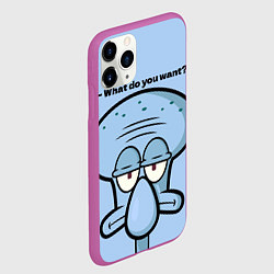 Чехол iPhone 11 Pro матовый Сквидвард, цвет: 3D-фиолетовый — фото 2