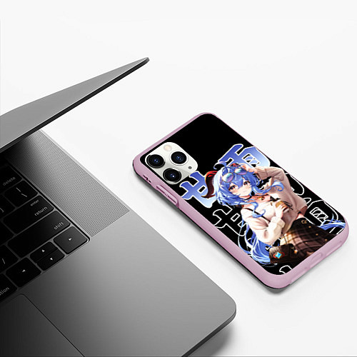 Чехол iPhone 11 Pro матовый Гань юй в деловом стиле - геншин / 3D-Розовый – фото 3