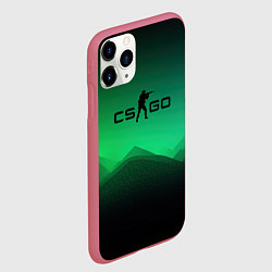 Чехол iPhone 11 Pro матовый CS GO green black background, цвет: 3D-малиновый — фото 2