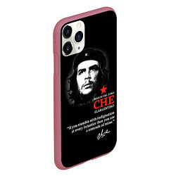 Чехол iPhone 11 Pro матовый Che Guevara автограф, цвет: 3D-малиновый — фото 2