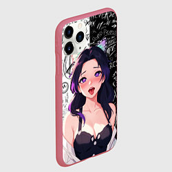 Чехол iPhone 11 Pro матовый Шинобу Кочо ахегао - Клинок демонов, цвет: 3D-малиновый — фото 2