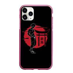 Чехол iPhone 11 Pro матовый Муген - Samurai Champloo, цвет: 3D-малиновый