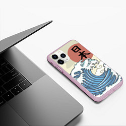 Чехол iPhone 11 Pro матовый Япония море, цвет: 3D-розовый — фото 2