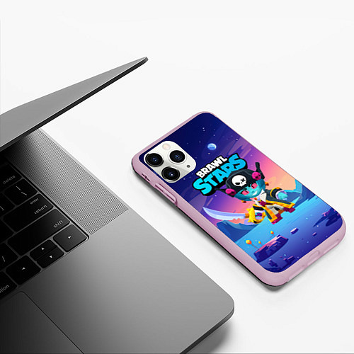 Чехол iPhone 11 Pro матовый Зомби пиратка Биби / 3D-Розовый – фото 3