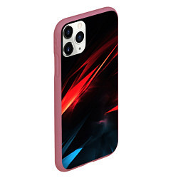 Чехол iPhone 11 Pro матовый Red black abstract, цвет: 3D-малиновый — фото 2