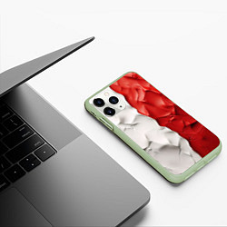 Чехол iPhone 11 Pro матовый Текстура пластилина белая синяя красная, цвет: 3D-салатовый — фото 2