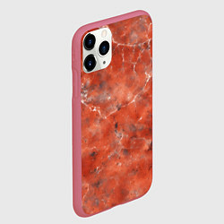 Чехол iPhone 11 Pro матовый Текстура красной яшмы, цвет: 3D-малиновый — фото 2