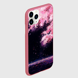 Чехол iPhone 11 Pro матовый Небо сакуры, цвет: 3D-малиновый — фото 2