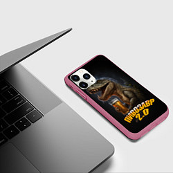 Чехол iPhone 11 Pro матовый Пивозавр 2, цвет: 3D-малиновый — фото 2