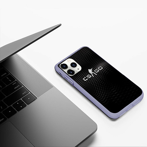 Чехол iPhone 11 Pro матовый CS GO silver logo / 3D-Светло-сиреневый – фото 3