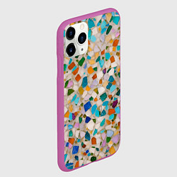 Чехол iPhone 11 Pro матовый Мозайка мелкая разноцветная, цвет: 3D-фиолетовый — фото 2